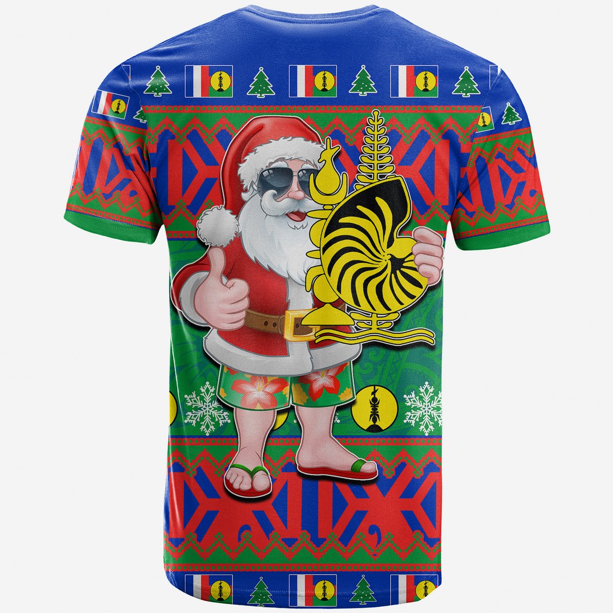 New Caledonia Christmas T Shirt Cool Santa Claus LT6 - Polynesian Pride