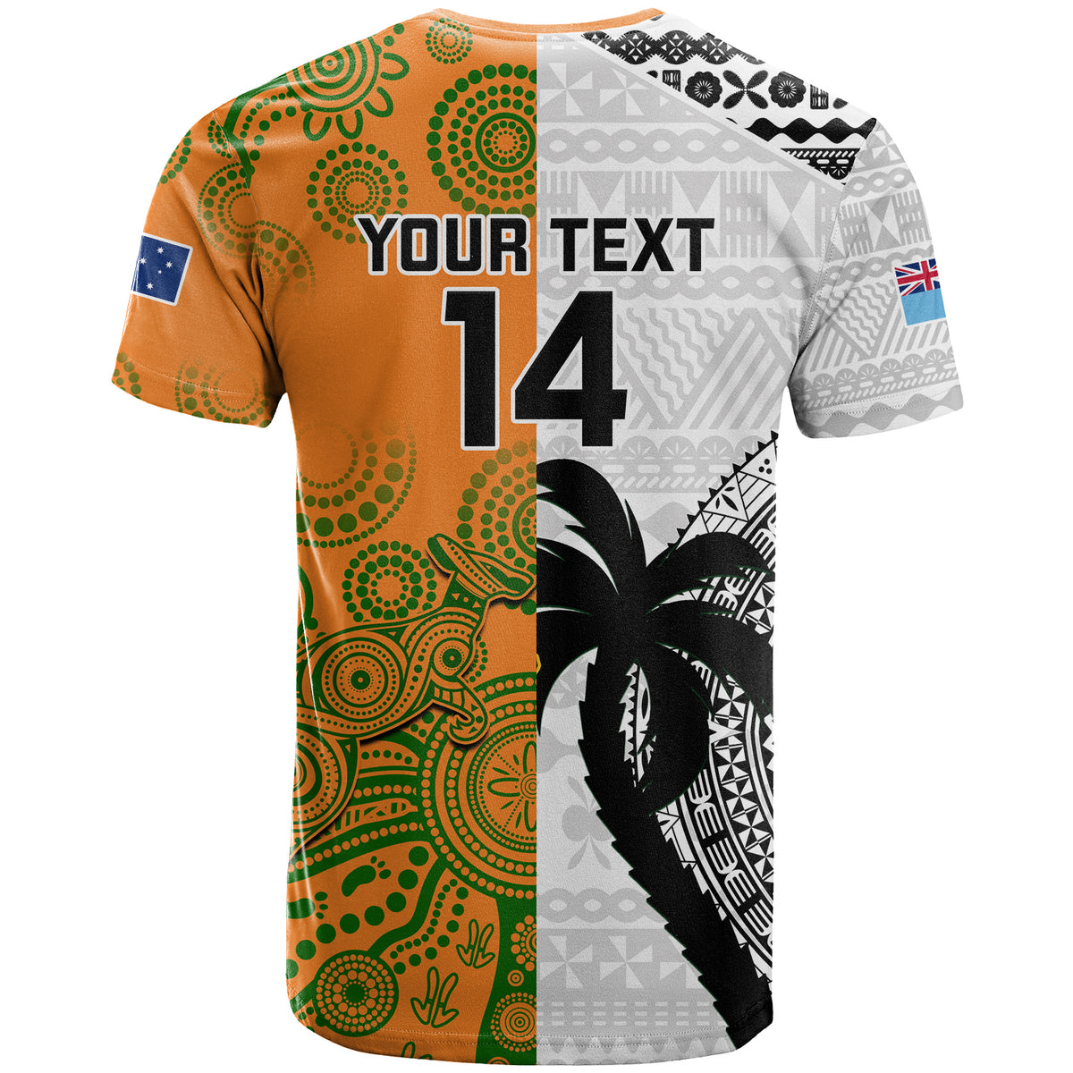 Custom Fiji And Australia Rugby T Shirt World Cup 2023 Together LT14