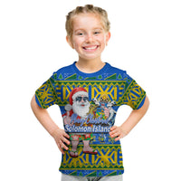 Solomon Islands Christmas T Shirt Kid Cool Santa Claus LT6 Youth XL Size14 - Polynesian Pride