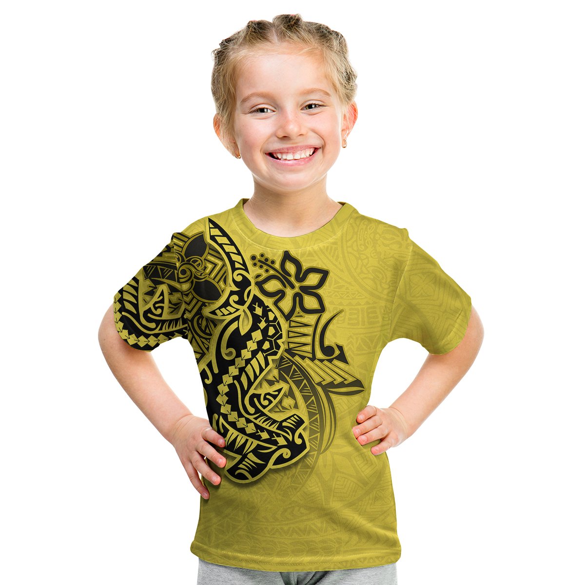 (Custom Personalised) Hammerhead Shark T Shirt Kid Polynesian Yellow Style LT6 Youth XL Size14 - Polynesian Pride
