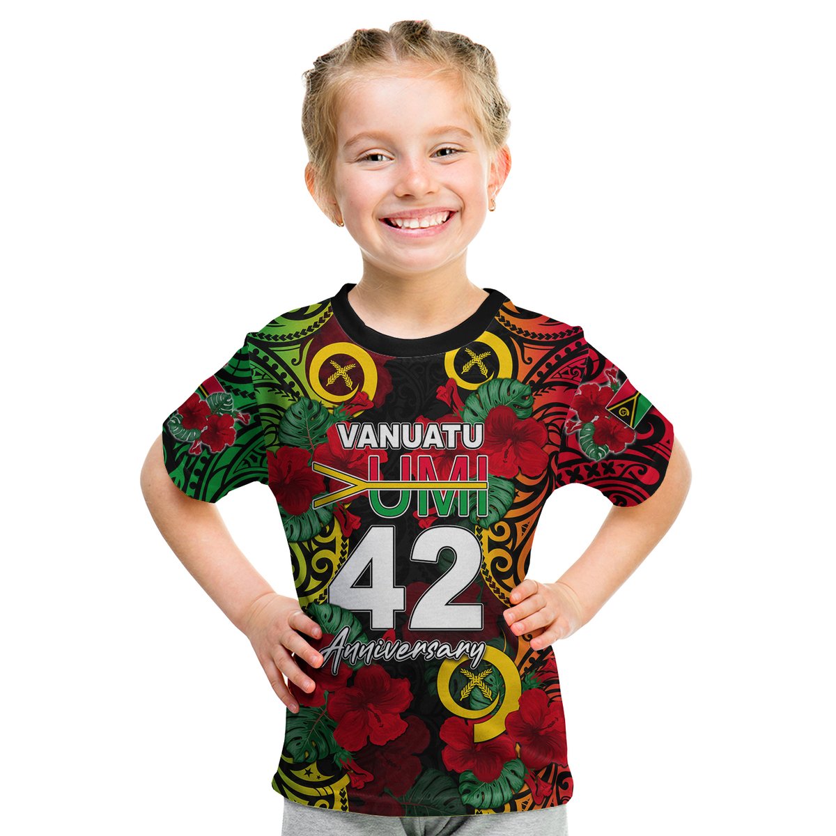 Vanuatu Yumi 42 T Shirt KID LT6 Youth XL Size14 - Polynesian Pride