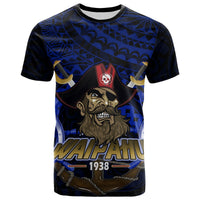 Hawaii Custom T Shirt Waipahu High School Marauders Pirates Polynesian Tribal Pattern Navy Blue LT6 Gold - Polynesian Pride