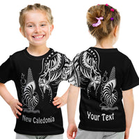 (Custom Personalised) New Caledonia T Shirt Kid Emblem Nautilus Shell Version Black LT13 Youth XL Size14 - Polynesian Pride