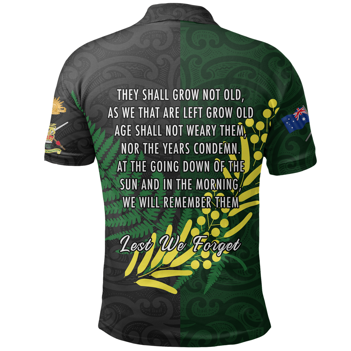 New Zealand Maori ANZAC Spirit Polo Shirt - Lest We Forget - Polynesian Pride