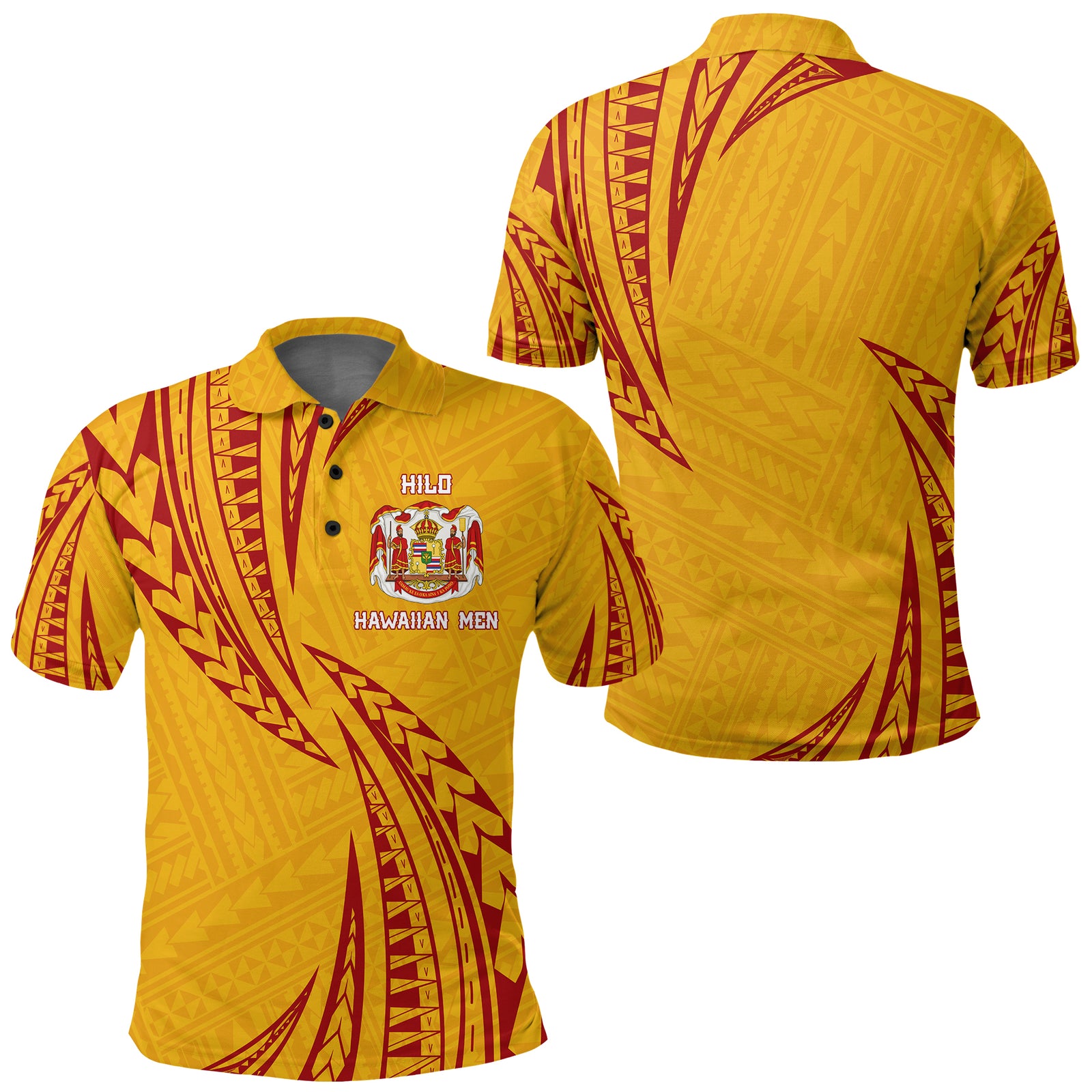 Hawaii HILO Polo Shirt Gold Color LT7