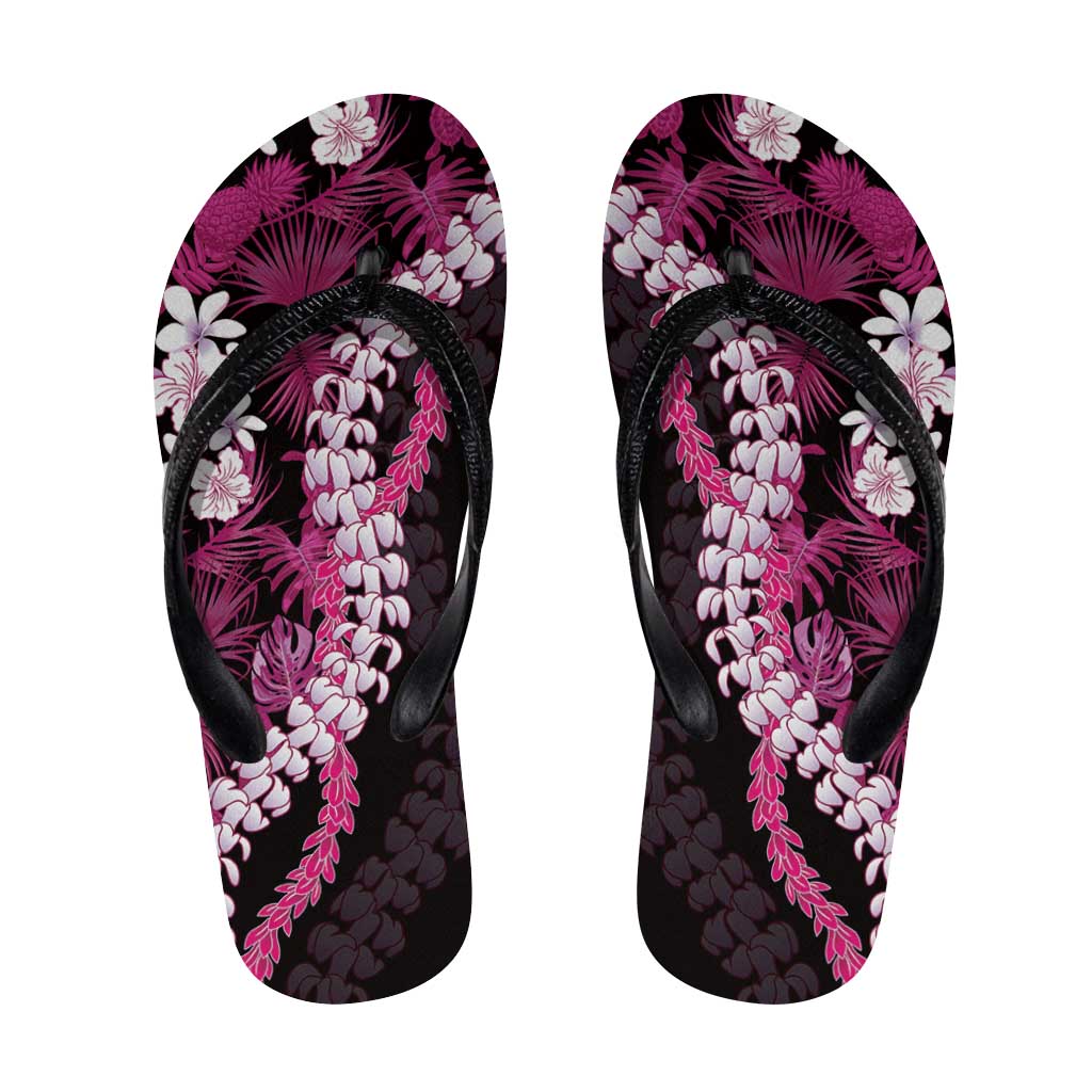 Akala Aloha Hawaii Lei Flip Flops Tropical Flowers Elegant Vibe LT14 Pink - Polynesian Pride