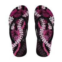 Akala Aloha Hawaii Lei Flip Flops Tropical Flowers Elegant Vibe LT14 Pink - Polynesian Pride