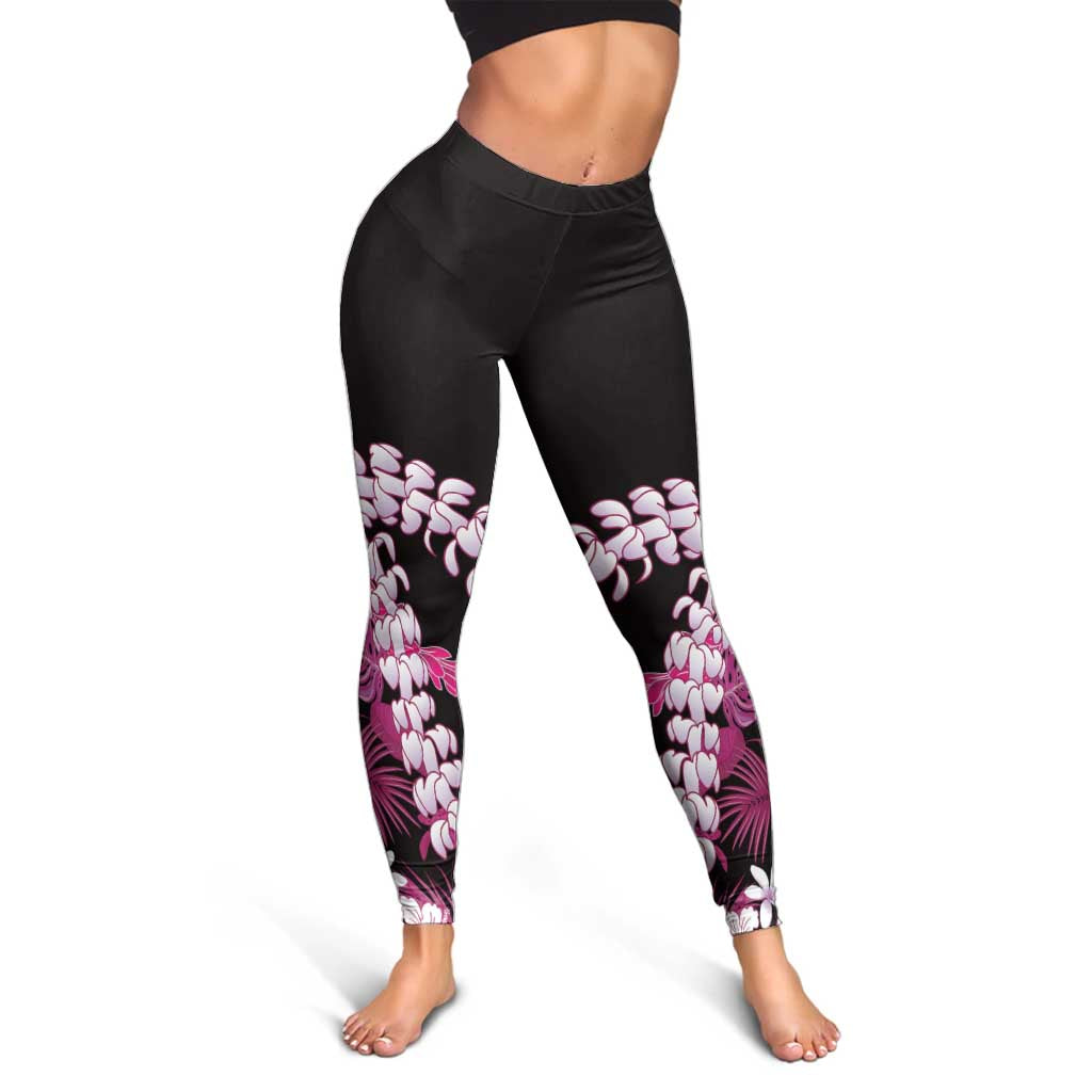 Akala Aloha Hawaii Lei Leggings Tropical Flowers Elegant Vibe LT14 - Polynesian Pride