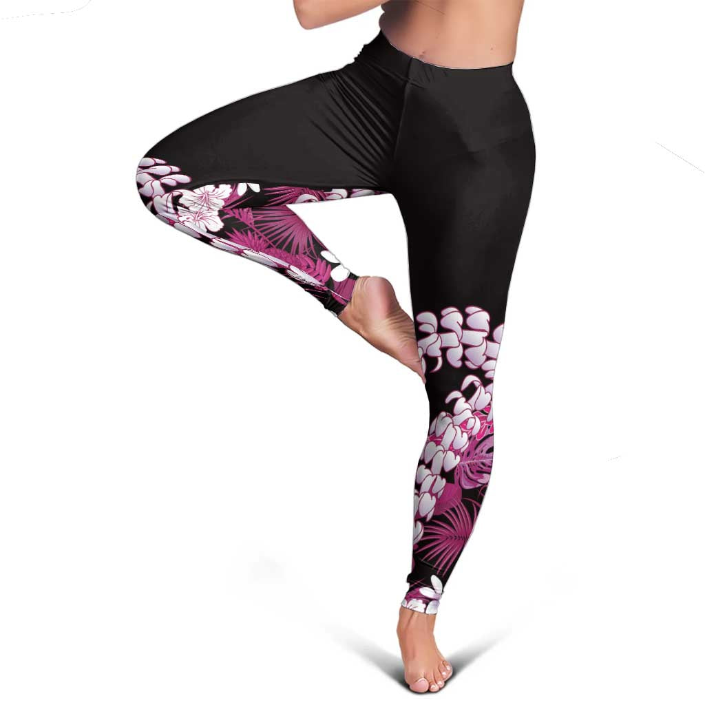 Akala Aloha Hawaii Lei Leggings Tropical Flowers Elegant Vibe LT14 - Polynesian Pride