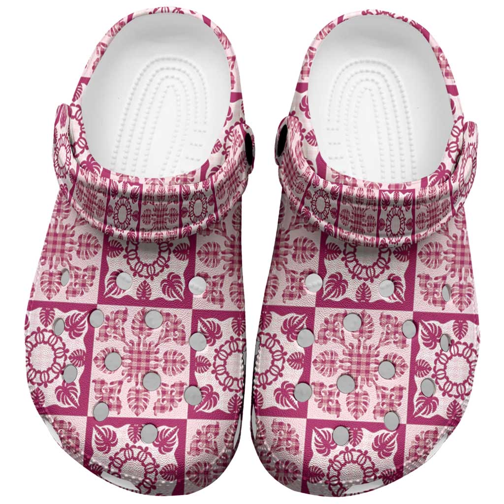 Akala Palaka Quilt Hawaii Clogs Shoes Hawaiian Tropical Monstera Sea Turtle