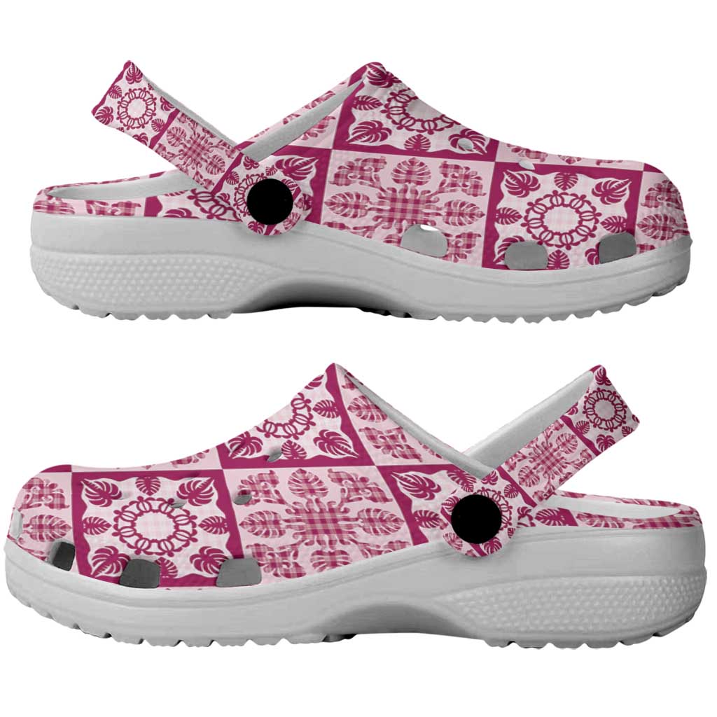 Akala Palaka Quilt Hawaii Clogs Shoes Hawaiian Tropical Monstera Sea Turtle