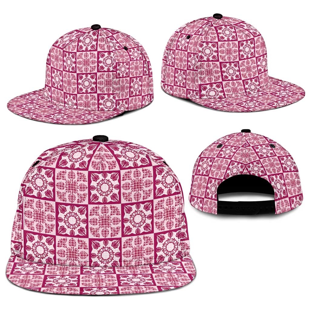 Akala Palaka Quilt Hawaii Snapback Cap Hawaiian Tropical Monstera Sea Turtle
