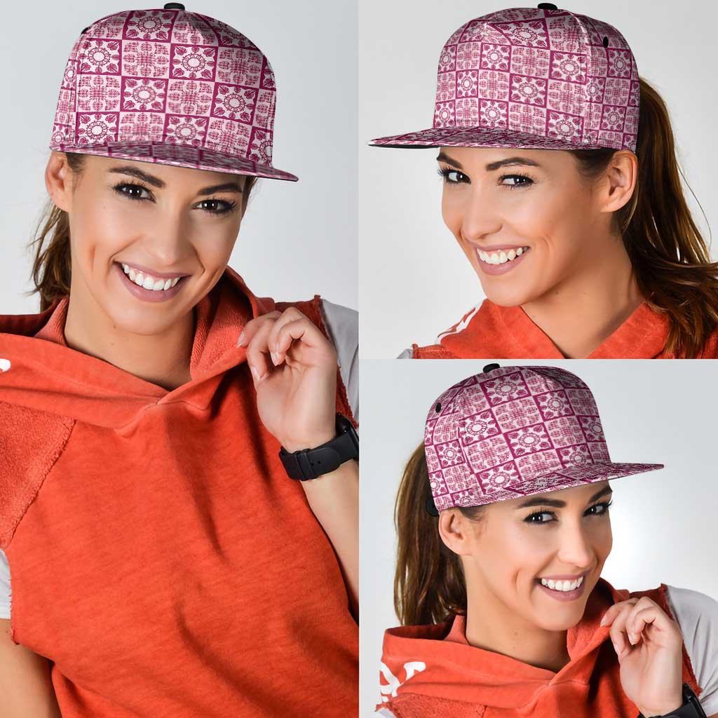 Akala Palaka Quilt Hawaii Snapback Cap Hawaiian Tropical Monstera Sea Turtle
