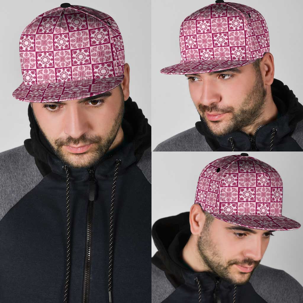 Akala Palaka Quilt Hawaii Snapback Cap Hawaiian Tropical Monstera Sea Turtle