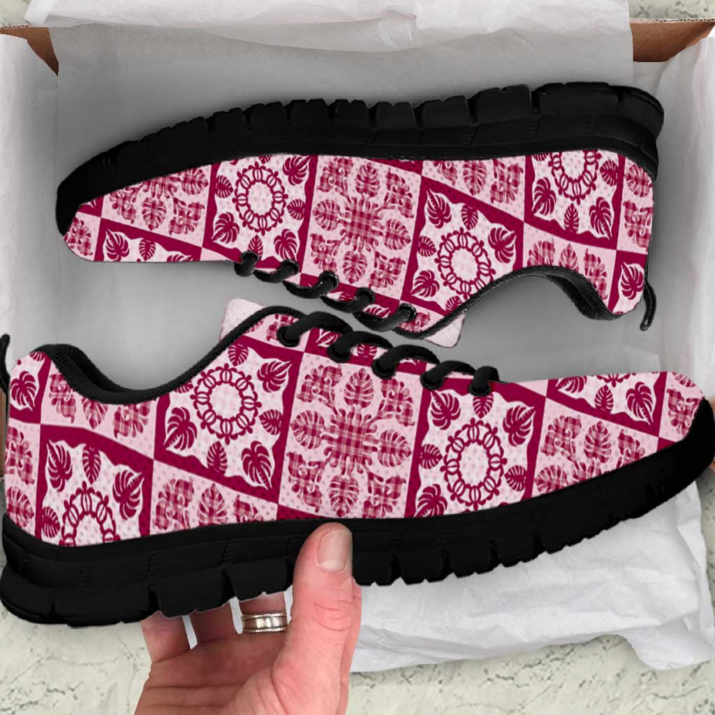 Akala Palaka Quilt Hawaii Sneakers Hawaiian Tropical Monstera Sea Turtle