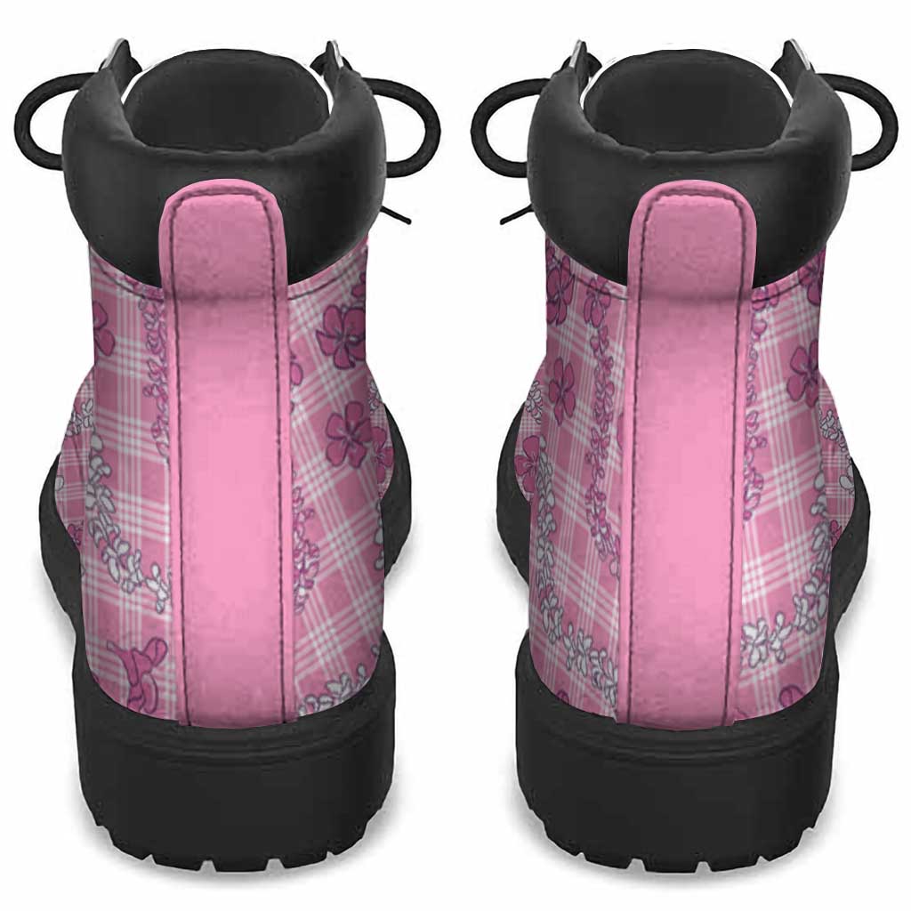Alaka Aloha Hawaii All Season Boots Plumeria Lei With Palaka Motif - Polynesian Pride