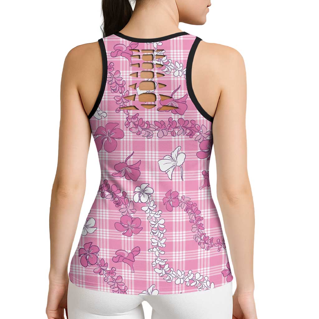 Alaka Aloha Hawaii Hollow Tank Top Plumeria Lei With Palaka Motif - Polynesian Pride