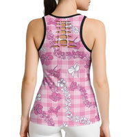 Alaka Aloha Hawaii Hollow Tank Top Plumeria Lei With Palaka Motif - Polynesian Pride