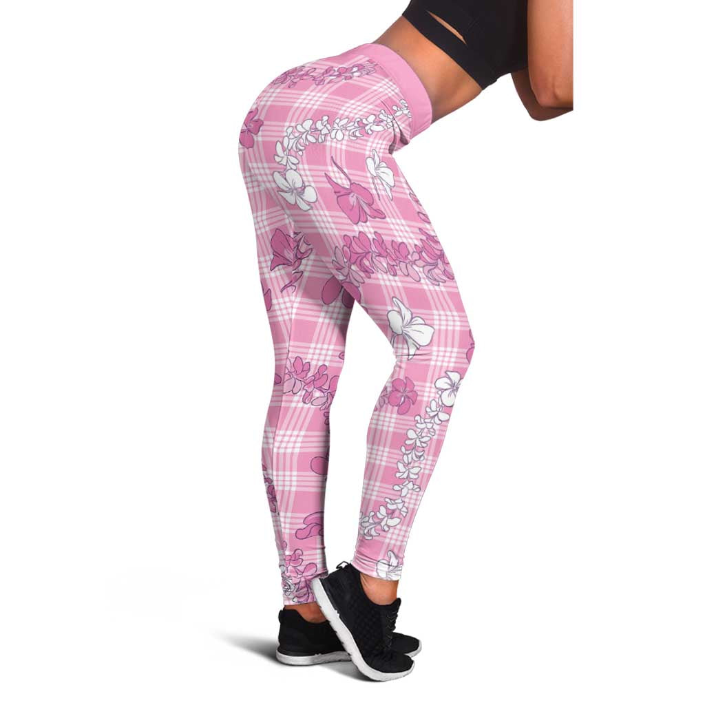 Alaka Aloha Hawaii Leggings Plumeria Lei With Palaka Motif - Polynesian Pride