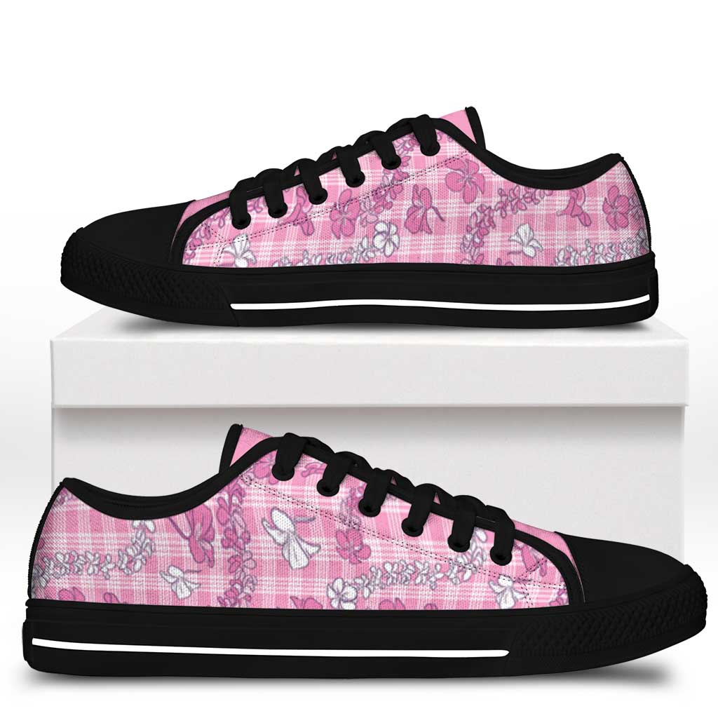 Alaka Aloha Hawaii Low Top Shoes Plumeria Lei With Palaka Motif LT14 - Polynesian Pride