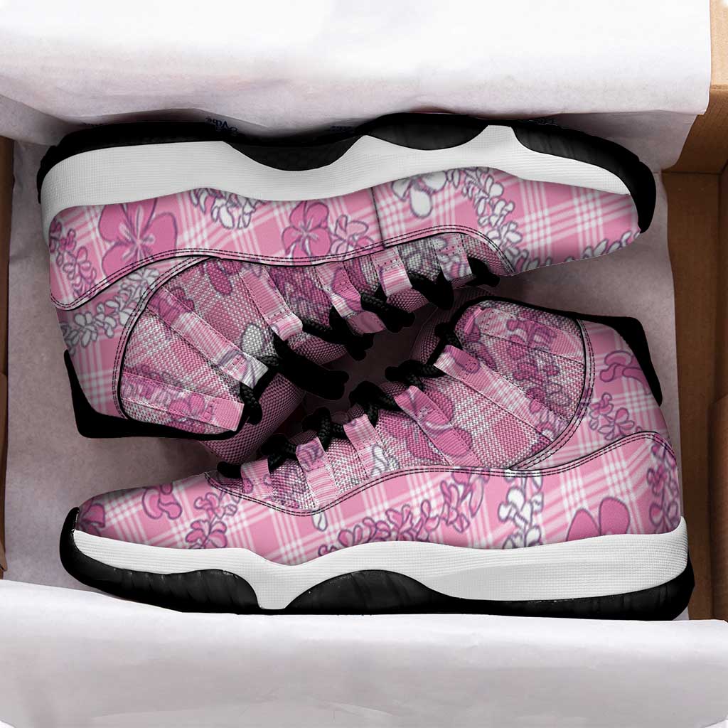 Alaka Aloha Hawaii Sneakers J11 Plumeria Lei With Palaka Motif - Polynesian Pride