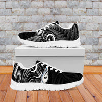All Black New Zealand Sneakers Aotearoa Silver Fern With Manaia Maori Unique LT14 Black - Polynesian Pride