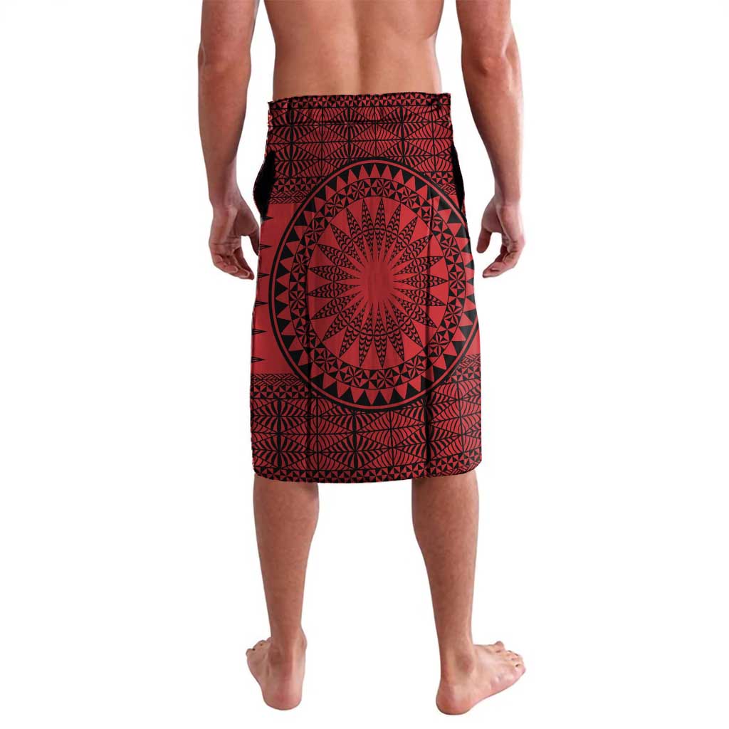 All Red Tonga Malo e lelei Lavalava Vintage Ngatu Tribal Pattern - Polynesian Pride