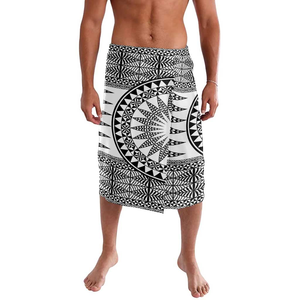 All White Tonga Malo e lelei Lavalava Vintage Ngatu Tribal Pattern - Polynesian Pride
