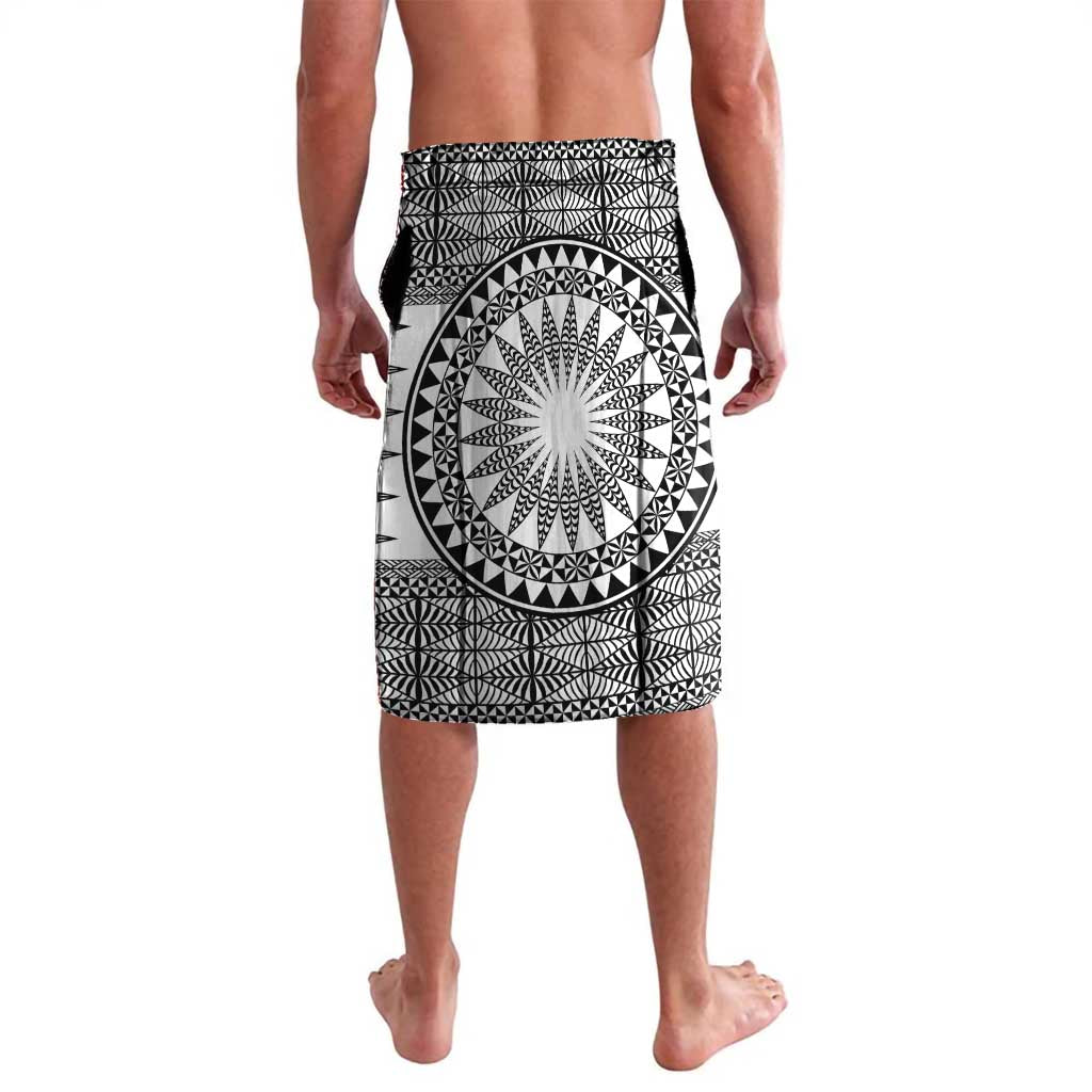 All White Tonga Malo e lelei Lavalava Vintage Ngatu Tribal Pattern - Polynesian Pride