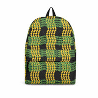 Aloha Hawaii Ilima Maile Lei Backpack Palaka Inspired Hawaiian-plaid Black LT14 Black - Polynesian Pride