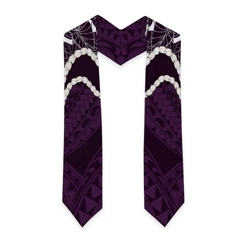 Aloha Hawaii Kalo Pikake Lei Graduation Stole Chest Tattoo Purple Hawaiian Pattern