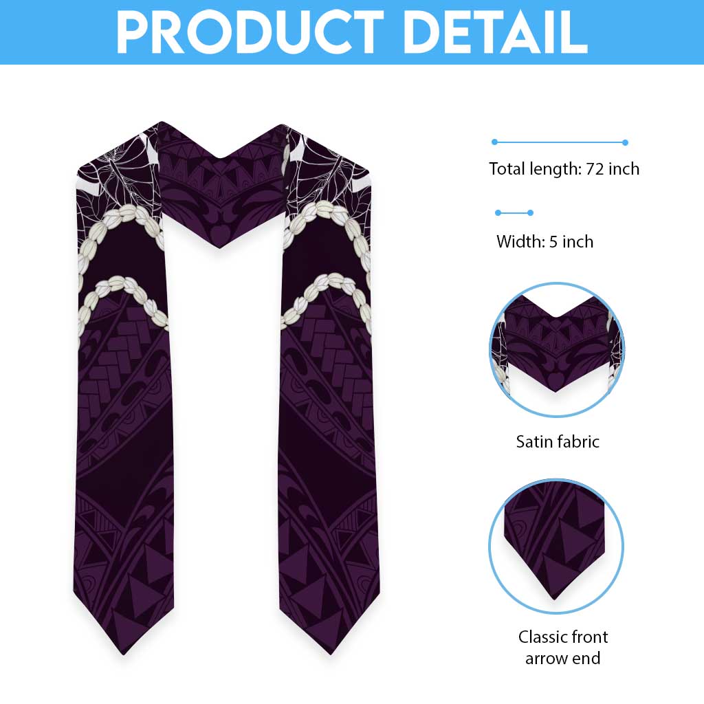 Aloha Hawaii Kalo Pikake Lei Graduation Stole Chest Tattoo Purple Hawaiian Pattern
