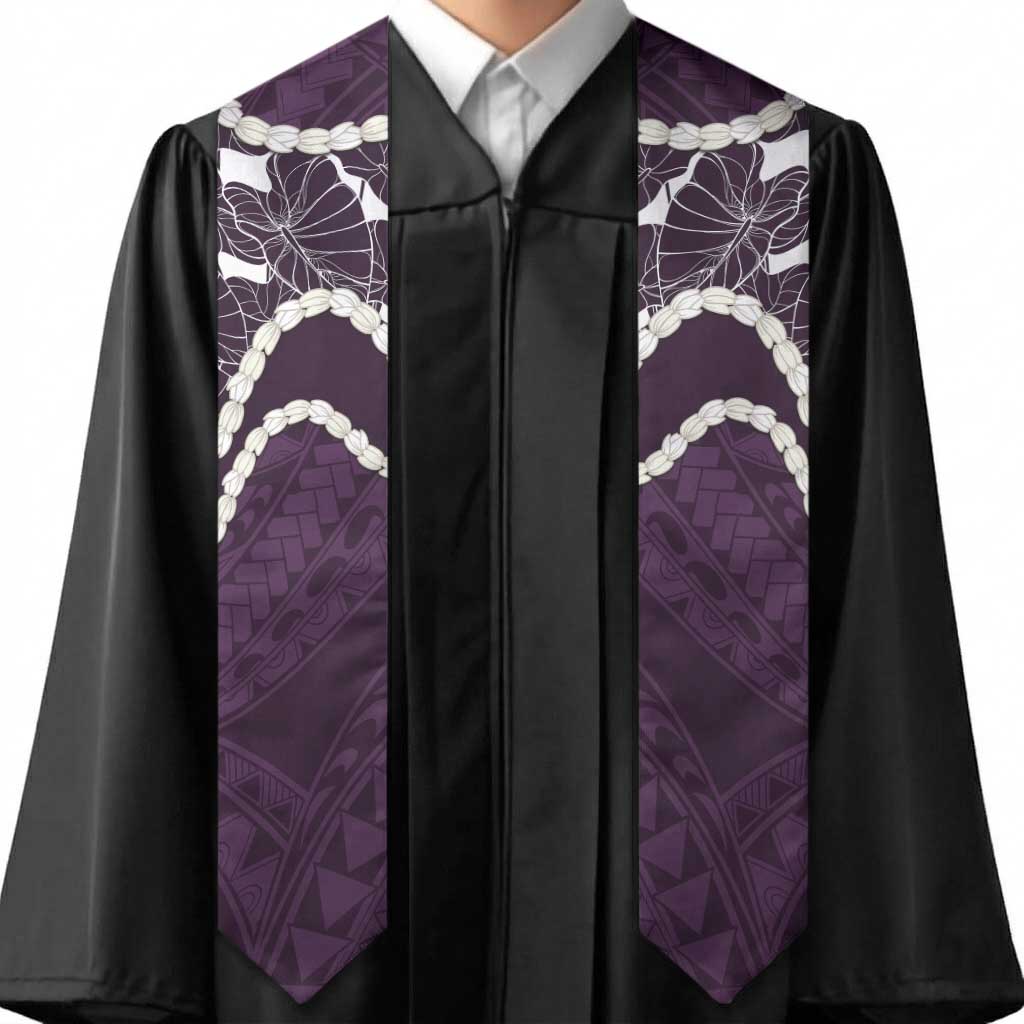 Aloha Hawaii Kalo Pikake Lei Graduation Stole Chest Tattoo Purple Hawaiian Pattern