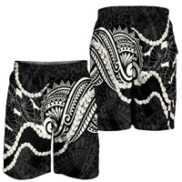 Aloha Hawaii Kalo Pikake Lei Shorts for Men Chest Tattoo Black Hawaiian Pattern LT14 - Polynesian Pride
