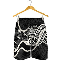 Aloha Hawaii Kalo Pikake Lei Shorts for Men Chest Tattoo Black Hawaiian Pattern LT14 - Polynesian Pride