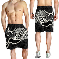 Aloha Hawaii Kalo Pikake Lei Shorts for Men Chest Tattoo Black Hawaiian Pattern LT14 - Polynesian Pride