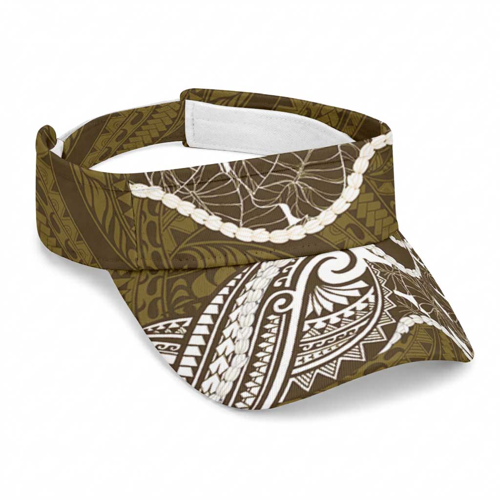 Aloha Hawaii Kalo Pikake Lei Sun Visor Cap Chest Tattoo Gold Hawaiian Pattern