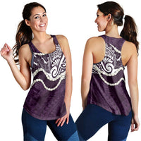 Aloha Hawaii Kalo Pikake Lei Women Racerback Tank Chest Tattoo Purple Hawaiian Pattern LT14 - Polynesian Pride