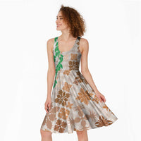 Aloha Hawaii Palaka Tuberose Lei Midi Dress Hawaiian Quilt Seamless Style - Polynesian Pride