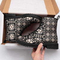 Aloha Hawaii Shell Quilt Leather Boots Seamless Style - Polynesian Pride