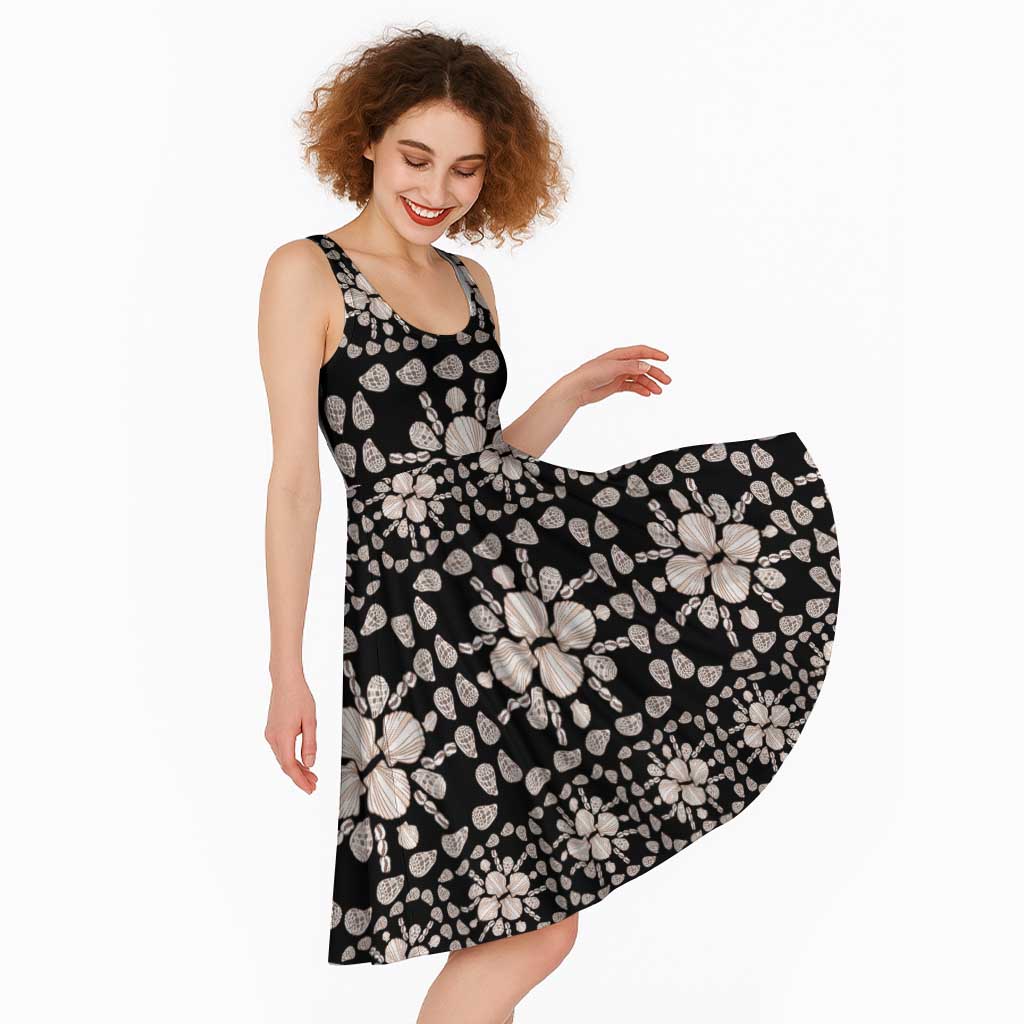 Aloha Hawaii Shell Quilt Midi Dress Seamless Style - Polynesian Pride