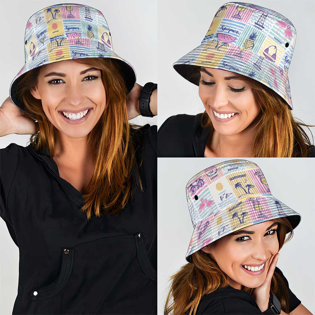 Aloha Summer Posters Grunge Textures Bucket Hat