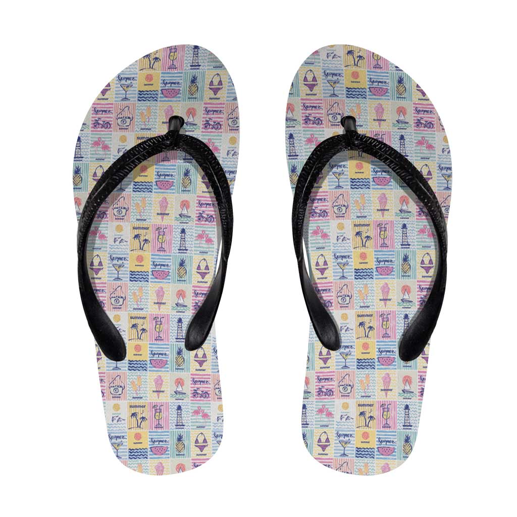 Aloha Summer Posters Grunge Textures Flip Flops LT01 Multicolor - Polynesian Pride