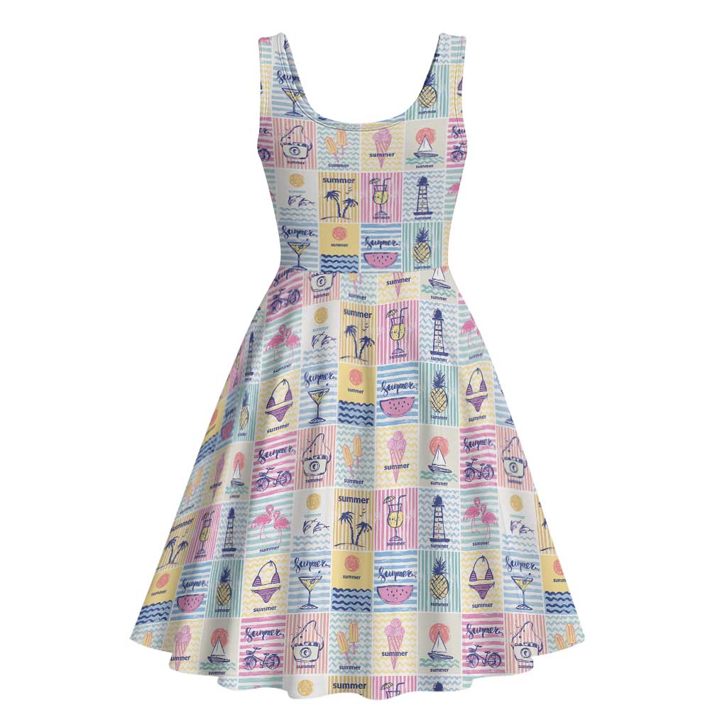 Aloha Summer Posters Grunge Textures Midi Dress