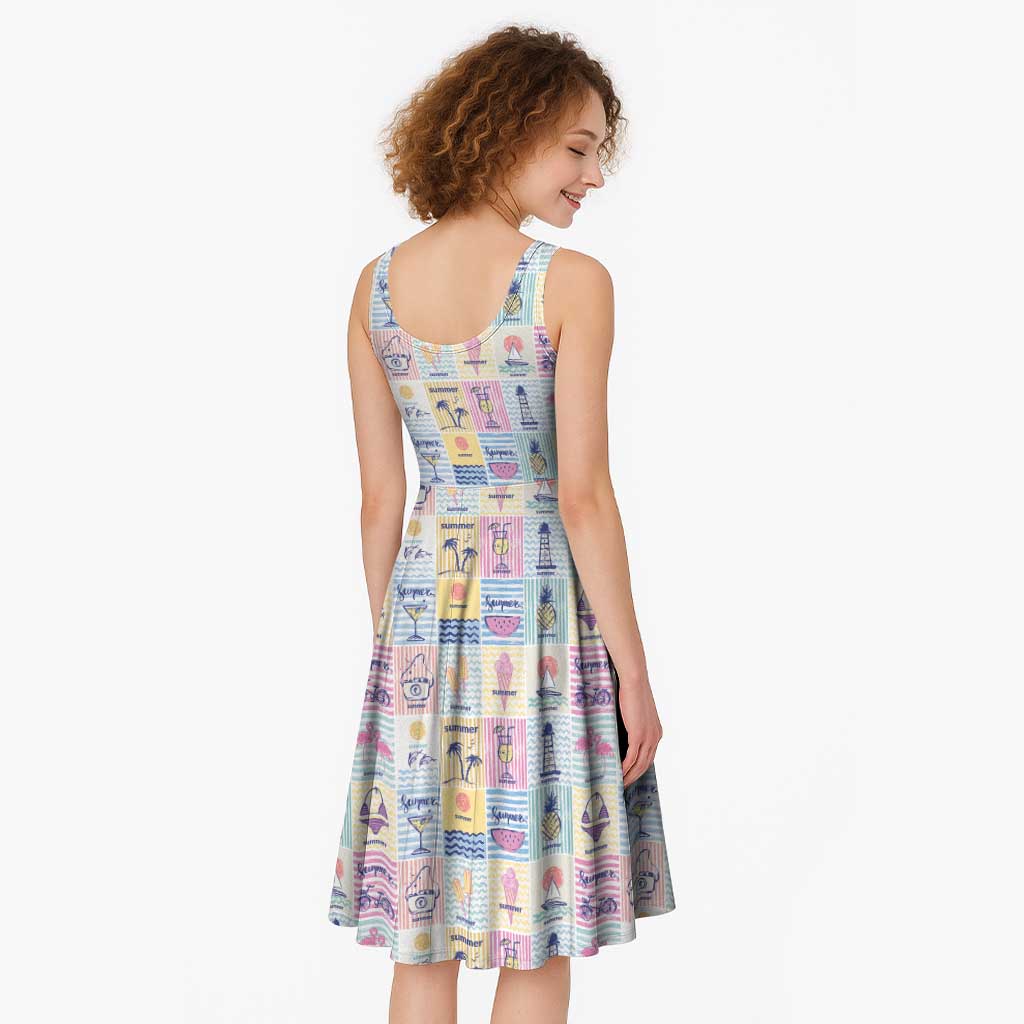 Aloha Summer Posters Grunge Textures Midi Dress
