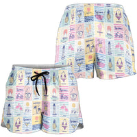 Aloha Summer Posters Grunge Textures Shorts for Women