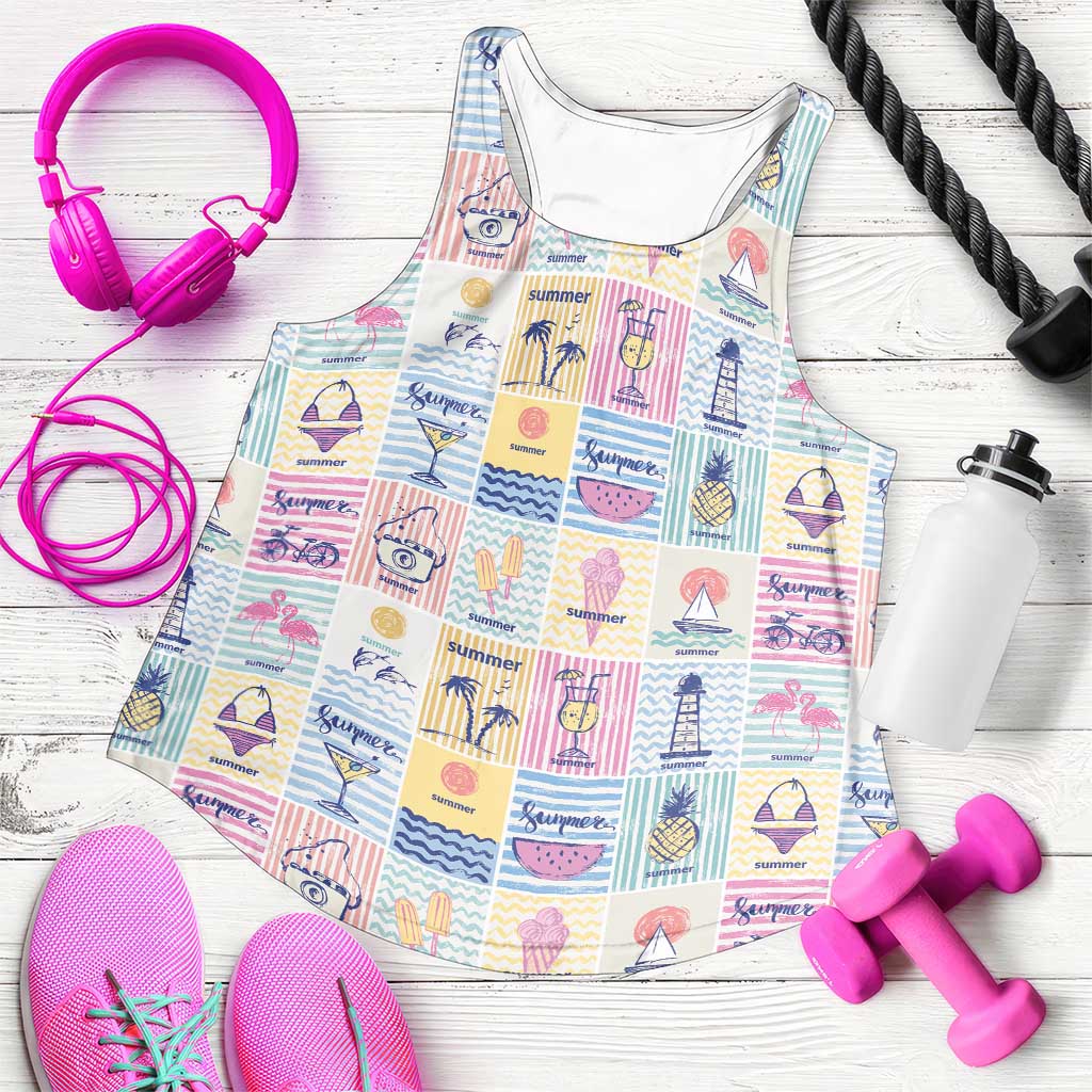Aloha Summer Posters Grunge Textures Women Racerback Tank