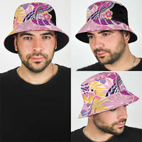 Aloha Vintage Hibiscus Lei Seamless Pattern Bucket Hat - Polynesian Pride