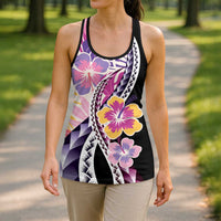 Aloha Vintage Hibiscus Lei Seamless Pattern Hollow Tank Top - Polynesian Pride