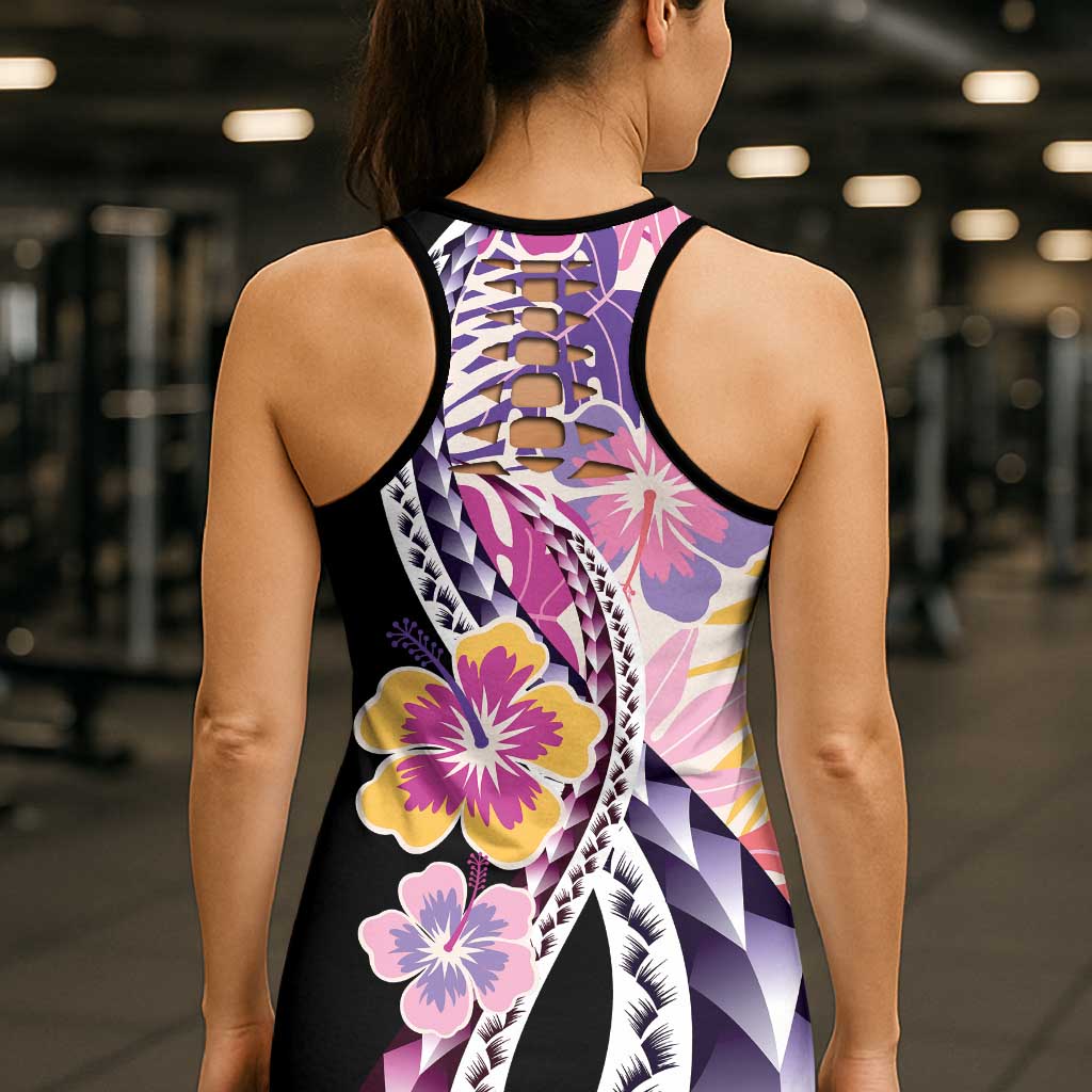 Aloha Vintage Hibiscus Lei Seamless Pattern Hollow Tank Top - Polynesian Pride